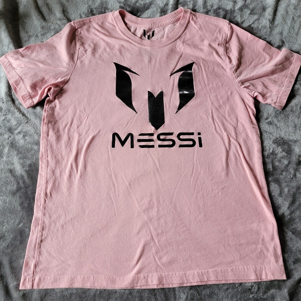 Messi Collection T-Shirt Girls XXL 18 Pink Excellent Graphic Soccer Tee 746